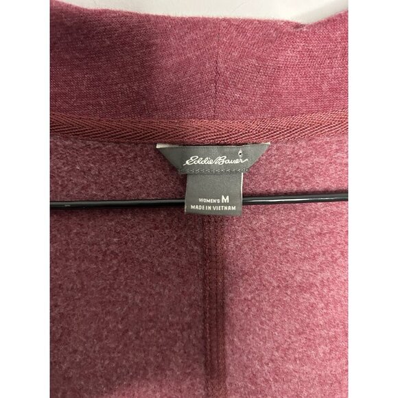 Eddie Bauer Womens Size M Camp Fleece Wrap Sweater Cardigan Ruby Red Gorpcore - Picture 4 of 7